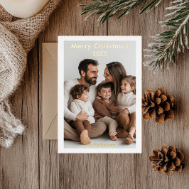 "Elegante gouden folie vrolijke kerstfoto Uitnodiging