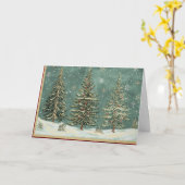 Elegante gouden folieboom met rode Ornamenten Kaart (Gele Bloem)