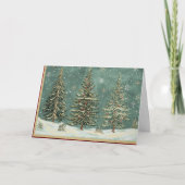 Elegante gouden folieboom met rode Ornamenten Kaart (Voorkant)