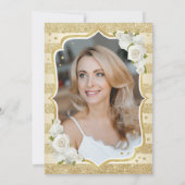 Elegante gouden foto 50e verjaardag kaart (Achterkant)