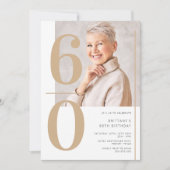 Elegante gouden foto 60e verjaardag kaart (Voorkant)