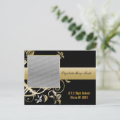 Elegante gouden foto Afstuderen Uitnodiging Briefkaart (Staand voorkant)