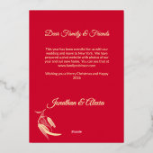 Elegante gouden foto Botanische Waterverf Kerst Folie Feestdagenkaart (Achterkant)