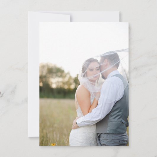 Elegante gouden foto klassieke bruiloft bedankkaart (Achterkant)