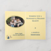 Elegante gouden foto Moderne kerstbomen Folie Wenskaart (Binnenlaag)