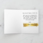 Elegante gouden foto peetouders verzoek kaart (Binnen)