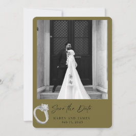 Elegante Gouden Foto Save The Date Kaart