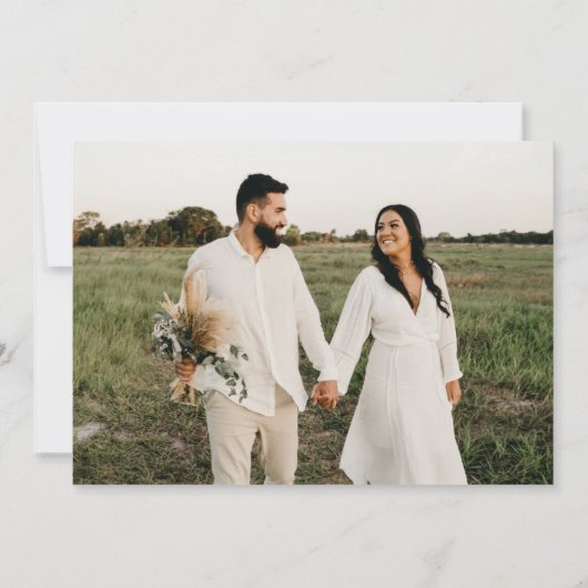 Elegante gouden foto verlovingsfeest uitnodiging (Achterkant)