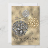 Elegante gouden foto Vrolijk Kerstfeest Feestdagenkaart (Voorkant)