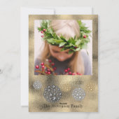 Elegante gouden foto Vrolijk Kerstfeest Feestdagenkaart (Achterkant)