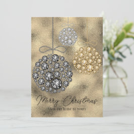 Elegante gouden foto Vrolijk Kerstfeest Feestdagenkaart