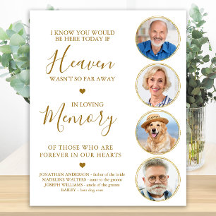 Elegante Gouden Fotocollage Hemel Trouwherdenking Poster