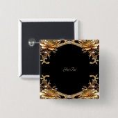 Elegante Gouden Frame Knop Vierkante Button 5,1 Cm (Voorkant /achterkant)