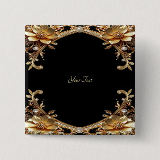 Elegante Gouden Frame Knop Vierkante Button 5,1 Cm