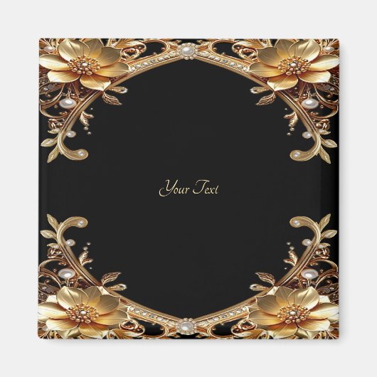 Elegante gouden frame magneet (Voorkant)