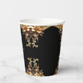 Elegante Gouden Frame Papieren Bekers (Achterkant)