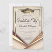 Elegante gouden frame pet afstuderen kaart (Voorkant)