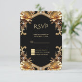Elegante Gouden Frame RSVP Kaart (Staand voorkant)