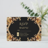 Elegante Gouden Frame RSVP Kaart (Staand voorkant)