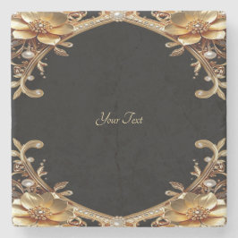Elegante gouden frame stenen onderzetter