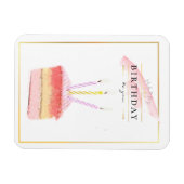 Elegante Gouden Frame Verjaardagstaartpunt Magneet (Horizontaal)