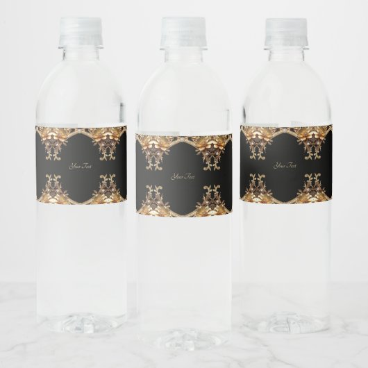 Elegante Gouden Frame Waterfles Label Etiket (Flessen)