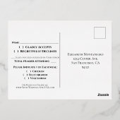 Elegante gouden franjes op witte bruiloft RSVP Folie Uitnodiging Briefkaart (Achterkant)