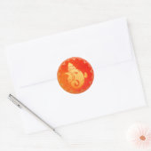 Elegante Gouden Ganapati Indiase Hindoe God Rood  Ronde Sticker (Envelop)