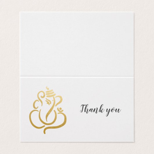 Elegante Gouden Ganesh / Indiase God Kaart (Buitenkant ongevouwen)