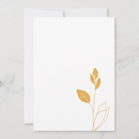 Elegante gouden gebladerte Botanische 60e verjaard Kaart (Achterkant)