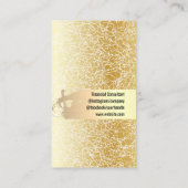 Elegante gouden geborstelde gouden textuur visitekaartje (Achterkant)