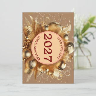 Elegante Gouden Gelukkig Nieuwjaar Sjabloon