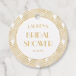 Elegante gouden geometrische Art Deco bruidsdouche Bedankjes Labels