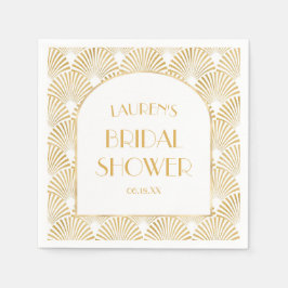 Elegante gouden geometrische Art Deco bruidsdouche Servet