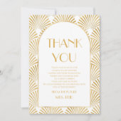 Elegante Gouden Geometrische Art Deco Bruiloft Fee Bedankkaart (Voorkant)