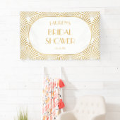 Elegante Gouden Geometrische Art Deco Bruiloft Fee Spandoek (Insitu)