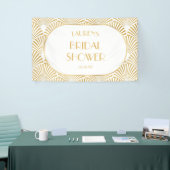 Elegante Gouden Geometrische Art Deco Bruiloft Fee Spandoek (Beurs)