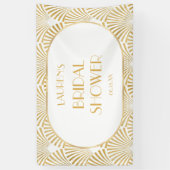 Elegante Gouden Geometrische Art Deco Bruiloft Fee Spandoek (Verticaal)