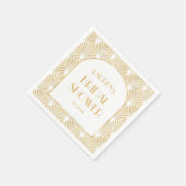 Elegante Gouden Geometrische Art Deco Bruiloftssal Servet (Hoek)