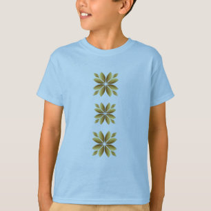 Elegante Gouden Geometrische Bloem Motief T-Shirt