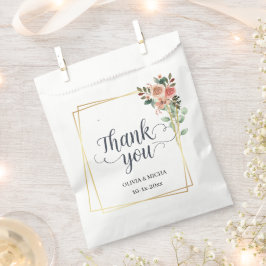 Elegante Gouden Geometrische Bloemen Dank u bruilo Bedankzakje