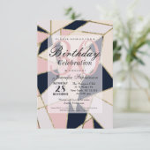 Elegante gouden geometrische driehoeken kaart (Staand voorkant)