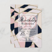 Elegante gouden geometrische driehoeken kaart (Voorkant / Achterkant)