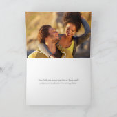 Elegante Gouden Geometrische Groene Foto Huwelijk Bedankkaart (Binnen)