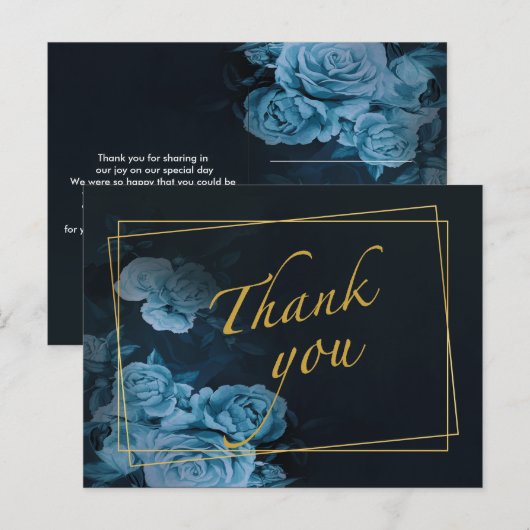 Elegante gouden geometrische lijst  Bedankt Postka Briefkaart (Voorkant / Achterkant)