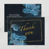 Elegante Gouden Geometrische Lijst Bedankt Postkaa Briefkaart (Voorkant / Achterkant)