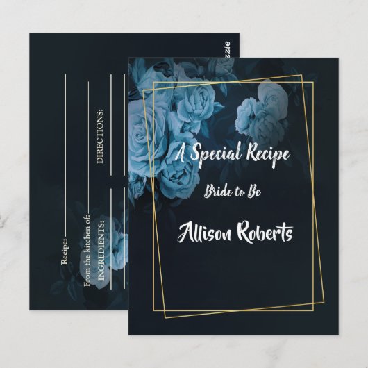 Elegante Gouden Geometrische Lijst Bruidsdouche Briefkaart (Voorkant / Achterkant)