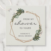 Elegante Gouden Geometrische Moderne Boho Bruidsdo Bedankjes Labels (Voorkant)