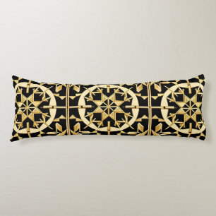 Elegante Gouden Geometrische Patroon Kunst Lichaamskussen