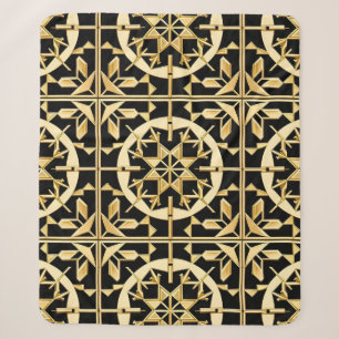 Elegante Gouden Geometrische Patroon Kunst Sherpa Deken